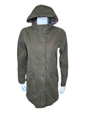 Joules Right As Rain Jacket 8 Hooded Waterproof Breathable Olive Green